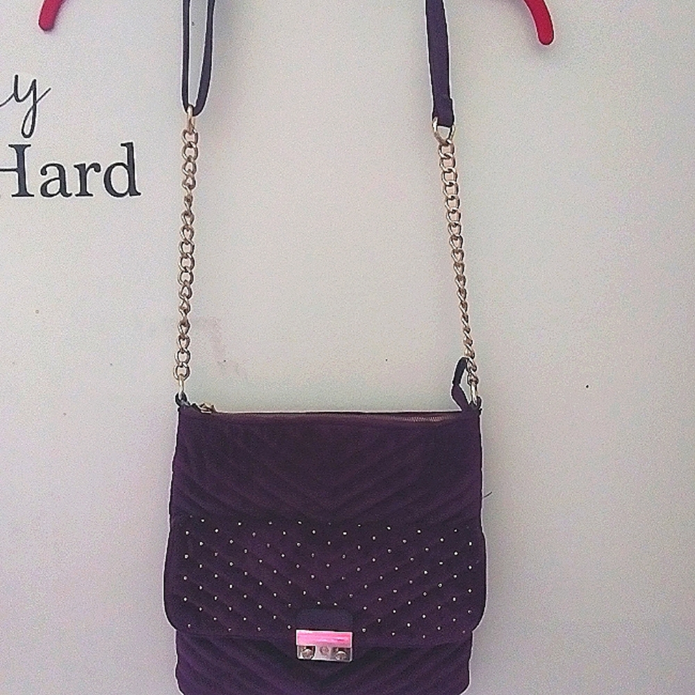 Purple Big Buddha Women's Velvet Crossbody Handbag